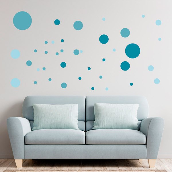 Vinilos Decorativos: Set Círculos Tonos Azulados