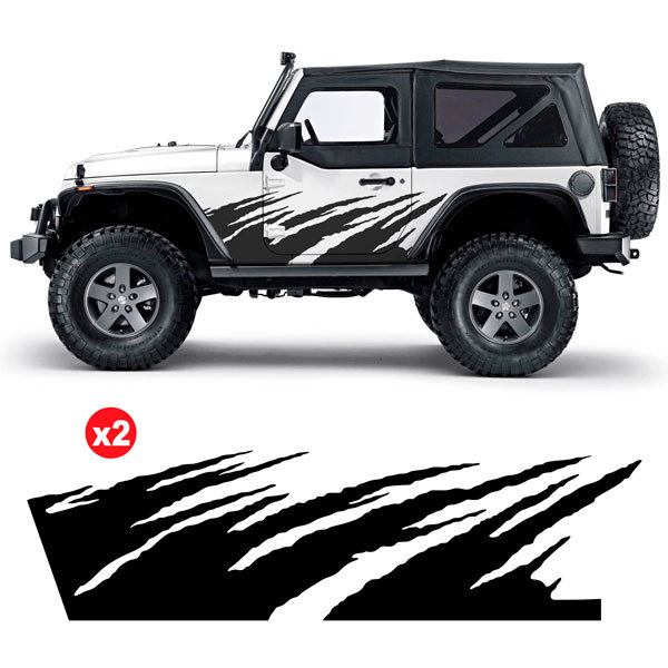 Pegatinas: Kit Adhesivos Laterales Rasguños para 4x4 2 Puerta