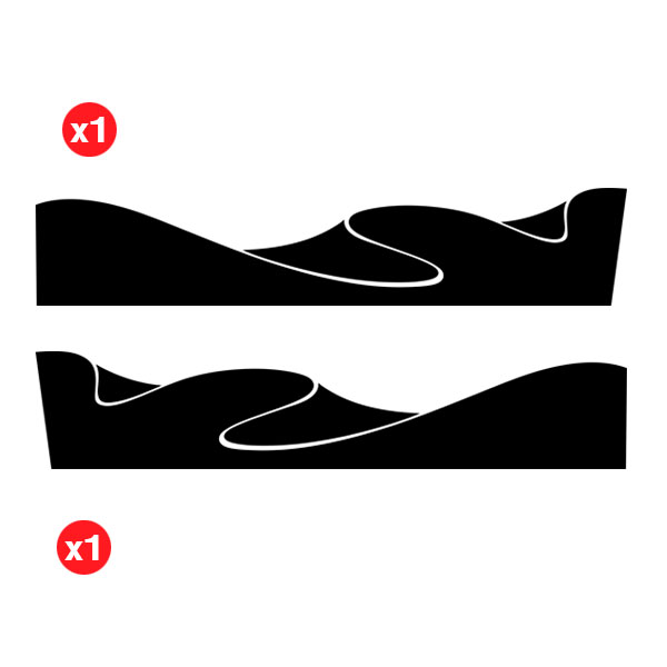 Pegatinas: Kit Adhesivos Laterales Ondas para 4x4 4 Puertas