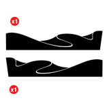 Pegatinas: Kit Adhesivos Laterales Ondas para 4x4 4 Puertas 2