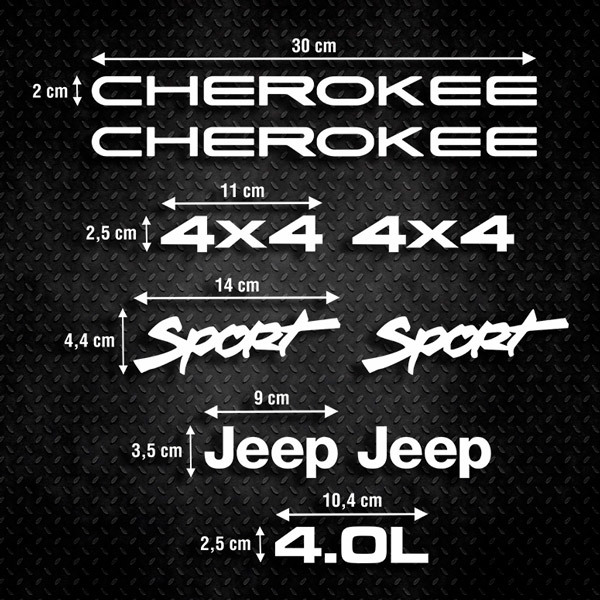 Pegatinas: Set 9X Cherokee Sport Jeep