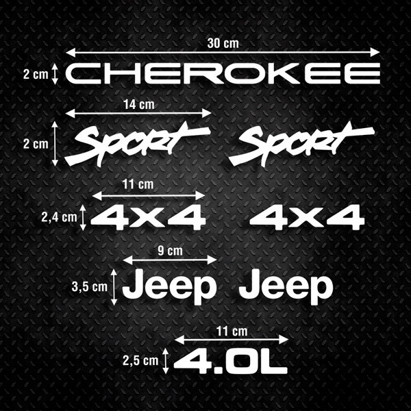 Pegatinas: Set 8X Cherokee Sport 4.OL 0