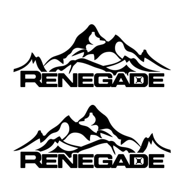 Pegatinas: Set 2X Bandas Laterales Renegade Montañas Nevadas