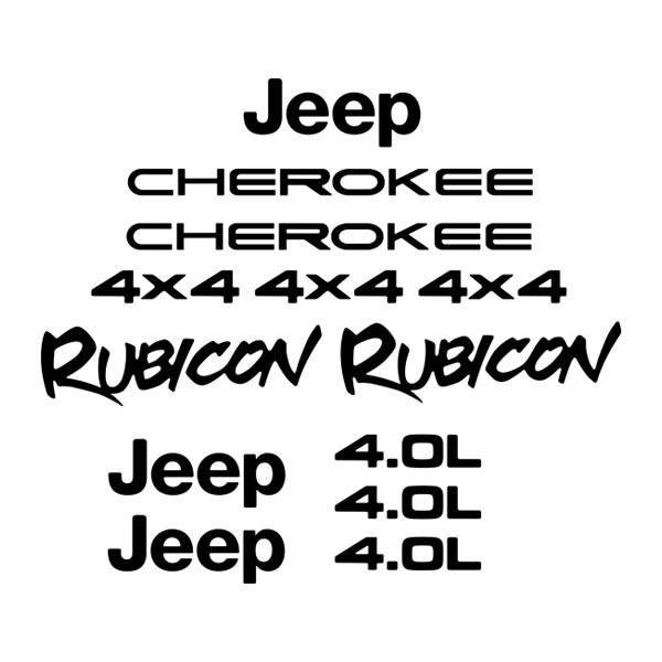 Pegatinas: Set 13X Jeep Cherokee Rubicon