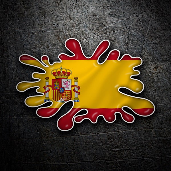 Pegatinas: Mancha Splat Bandera España 1