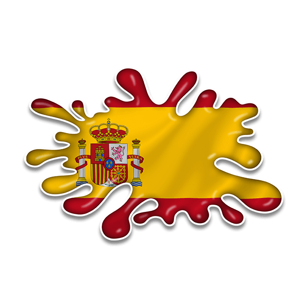 Pegatinas: Mancha Splat Bandera España 0