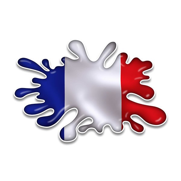 Pegatinas: Mancha Splat Bandera Francia
