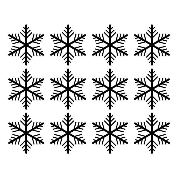 Vinilos Decorativos: Set 12X copos de nieve