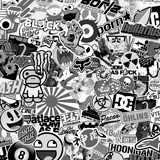 Pegatinas: Stickerbomb blanco y negro 4