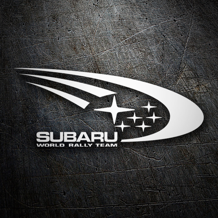 Pegatinas: Rally Subaru con Emblema y L&iacute;neas Din&aacute;micas