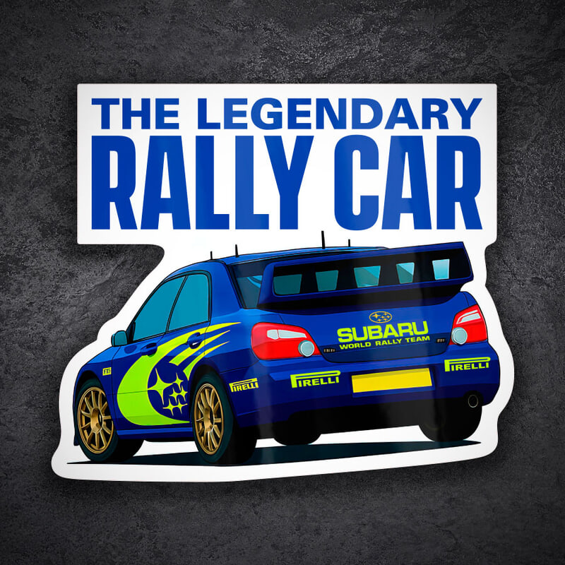 Pegatinas: El Coche de Rally Legendario Subaru WRC