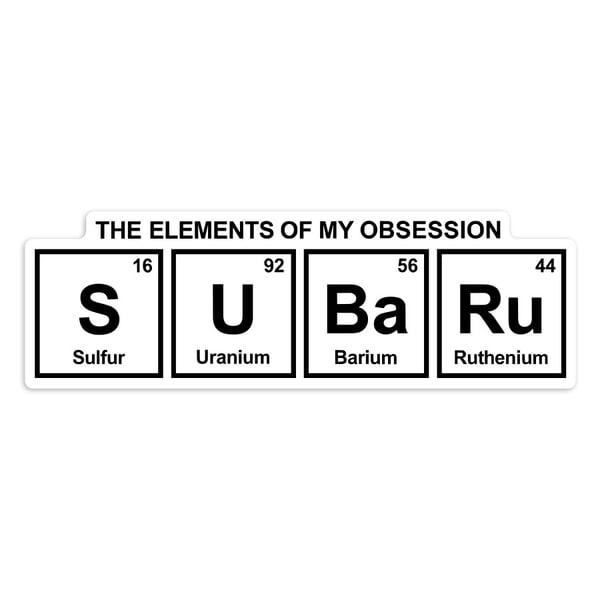 Pegatinas: Símbolos Tabla Periódica Subaru