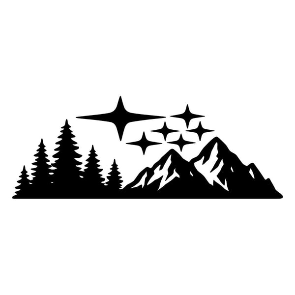 Pegatinas: Bosque Montañas Estrellas Subaru