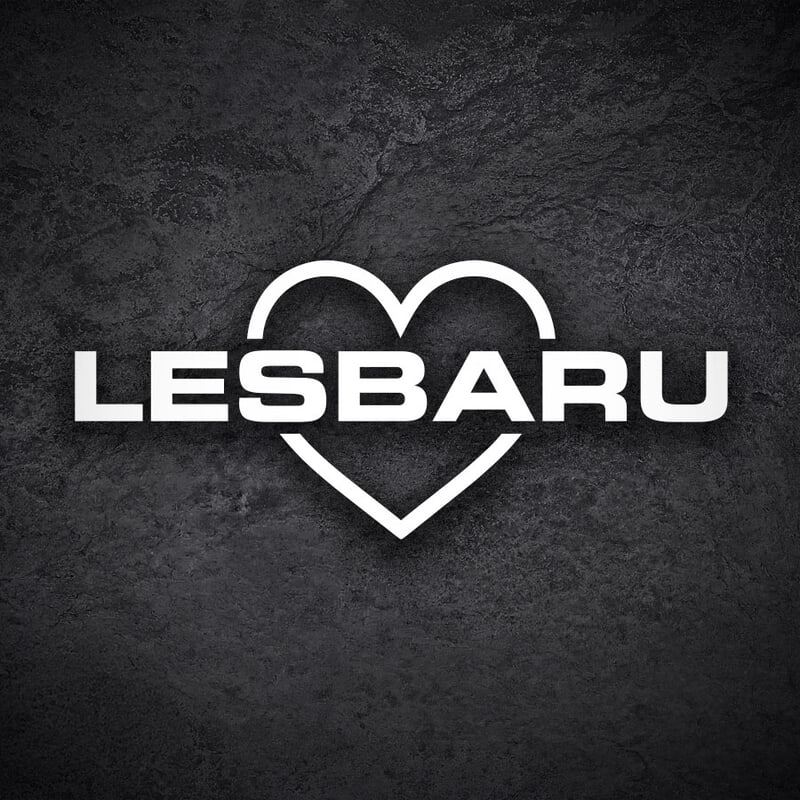 Pegatinas: LESBARU Corazón Orgullo Lésbico Subaru