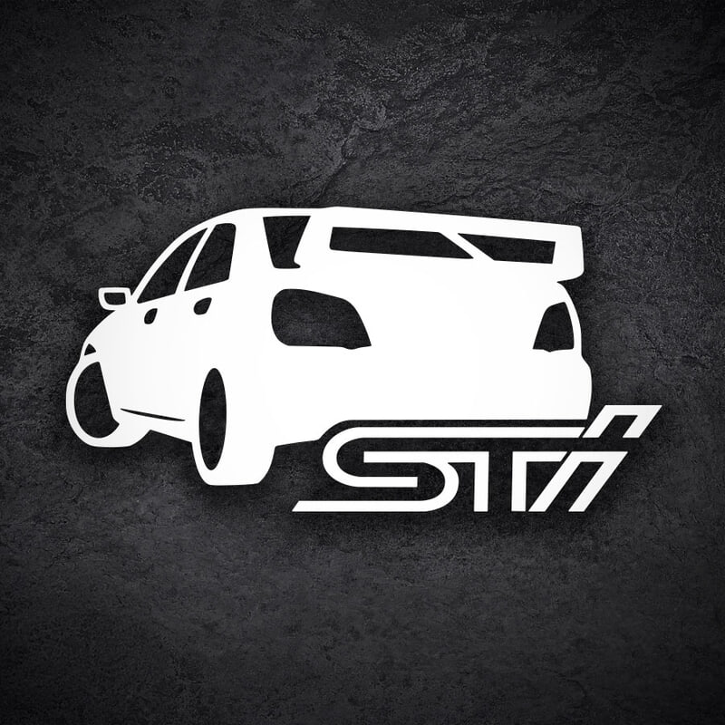 Pegatinas: Trasera Subaru WRX STI con Logo