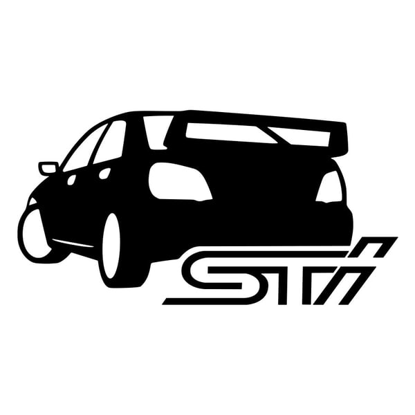 Pegatinas: Trasera Subaru WRX STI con Logo