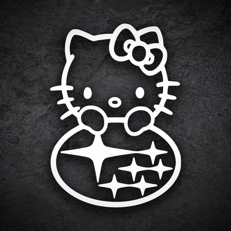 Pegatinas: Subaru Hello Kitty Subie