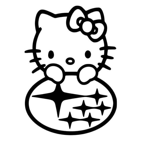 Pegatinas: Subaru Hello Kitty Subie