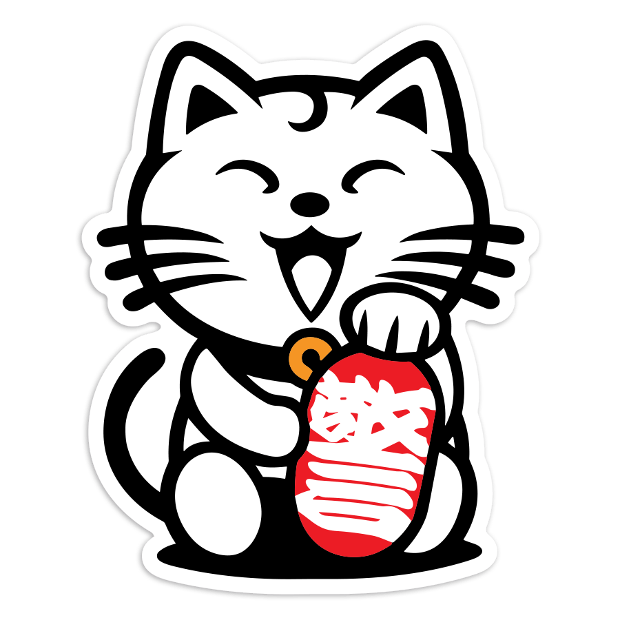 Pegatinas: Gato Maneki-neko de la Suerte