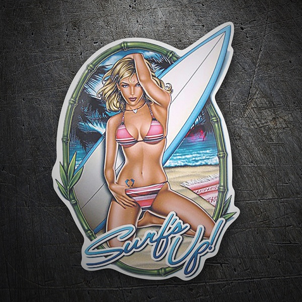 Pegatinas: Chica Surf's Up
