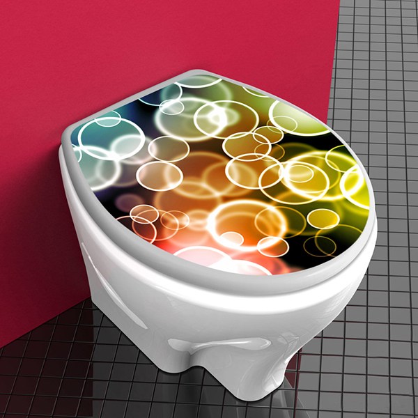 Vinilos Decorativos: Tapa WC Circulos de colores