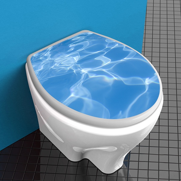 Vinilos Decorativos: Tapa WC agua de piscina