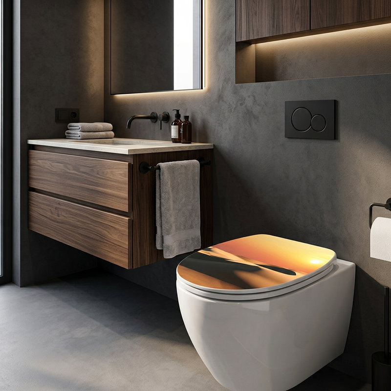 Vinilos Decorativos: Tapa WC desierto