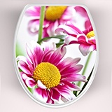Vinilos Decorativos: Tapa wc flores rosas 3