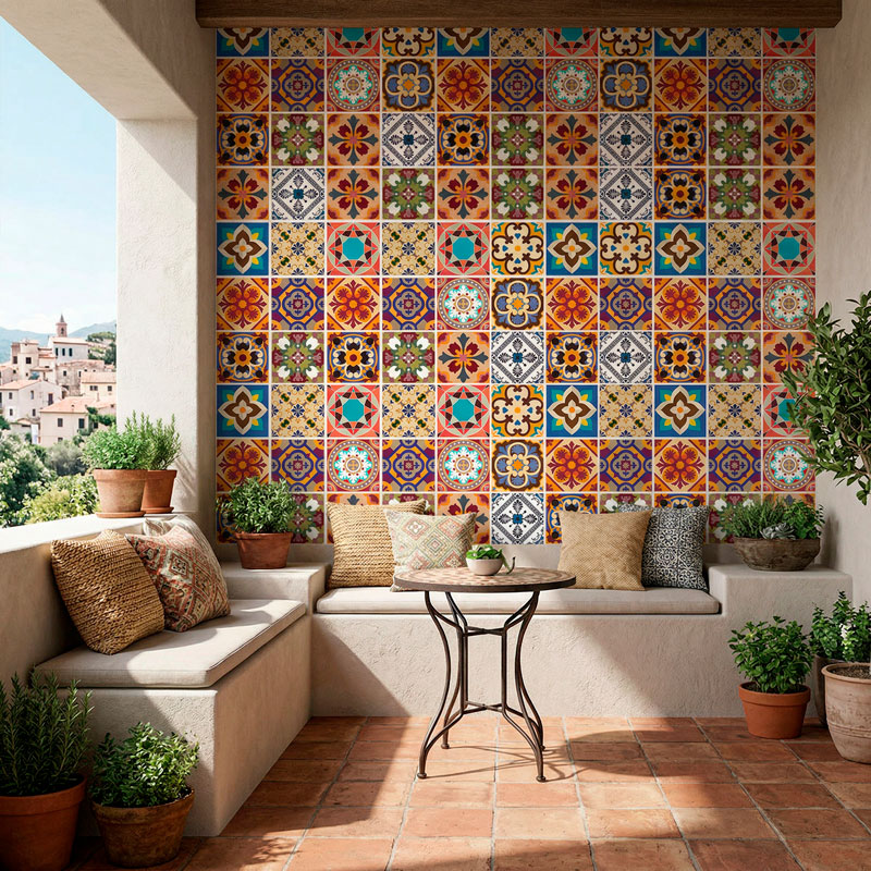 Kit 48 Adhesivos azulejos Talavera 6