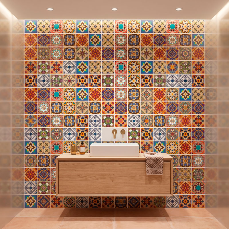 Kit 48 Adhesivos azulejos Talavera 7