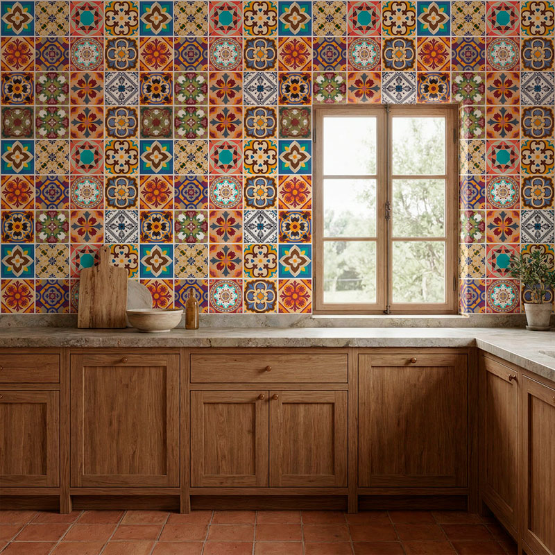 Kit 48 Adhesivos azulejos Talavera 8