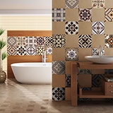 Vinilos Decorativos: Kit 48 azulejos de baños en tonos sepia 3