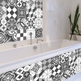 Vinilos Decorativos: Kit 48 azulejos blanco y negro 4
