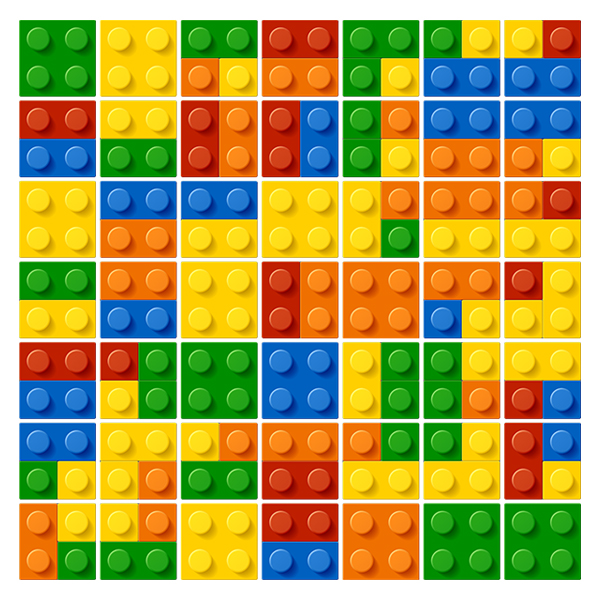 Vinilos Decorativos: Kit 49 azulejos de Lego para baño