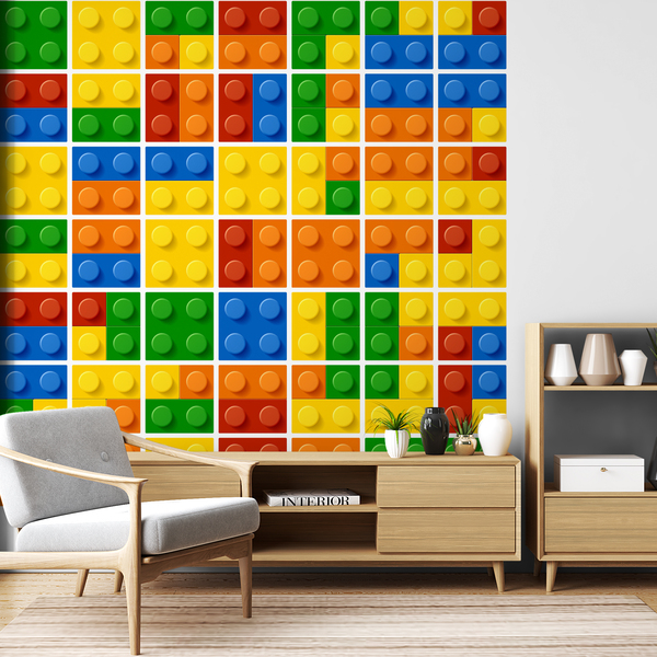 Vinilos Decorativos: Kit 49 azulejos de Lego para baño