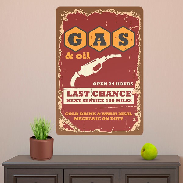 Vinilos Decorativos: Gas & Oil Open 24 Hours