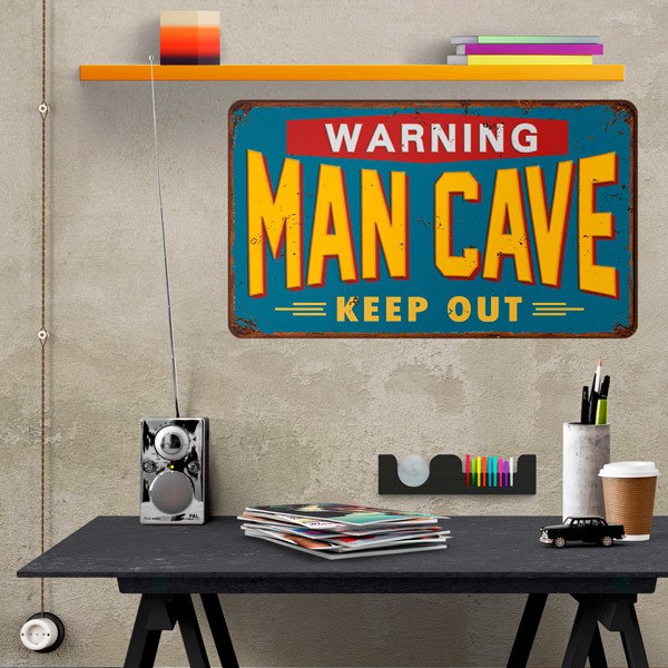 Vinilos Decorativos: Warning Man Cave