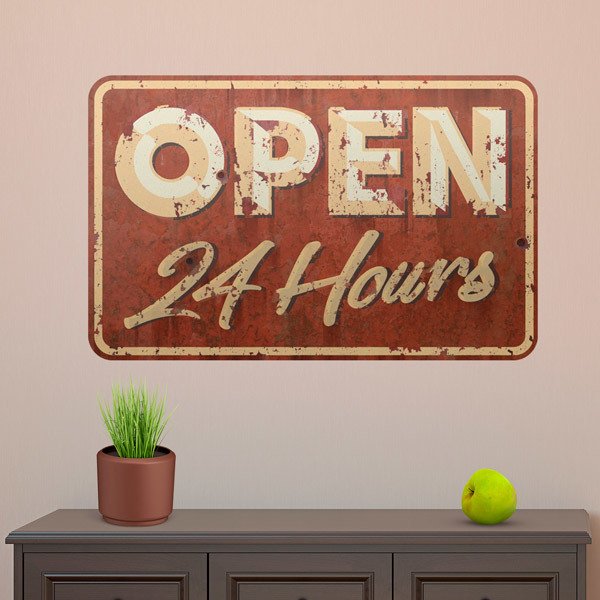 Vinilos Decorativos: Open 24 Hours