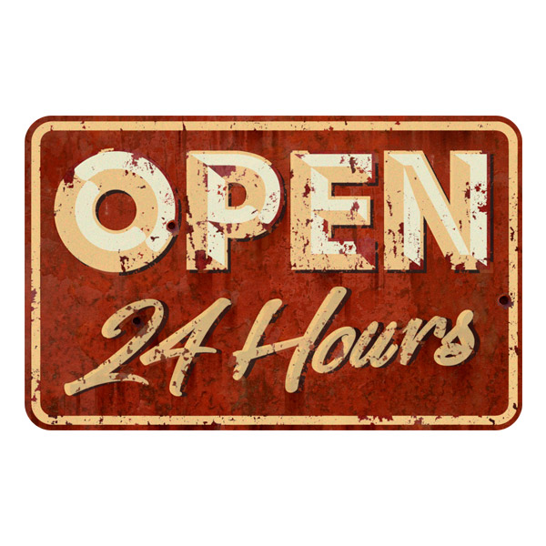 Vinilos Decorativos: Open 24 Hours