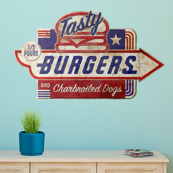 Vinilos Decorativos: Tasty Burguer and Charbroiled Dogs