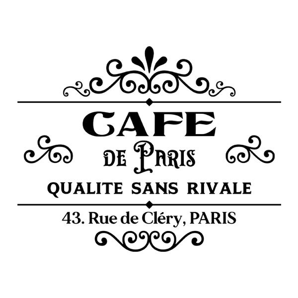 Vinilos Decorativos: Café de París, 43 Rue de Cléry