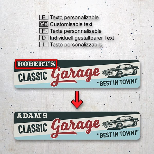 Vinilos Decorativos: Classic Garage Personalizado