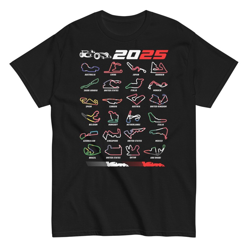 Camisetas: Circuitos Fórmula 1 Banderas 2025