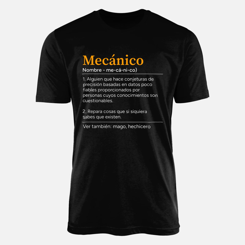 Camisetas: Mec&aacute;nico, definici&oacute;n de diccionario
