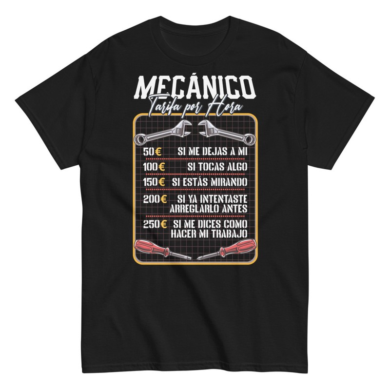 Camisetas: Tarifa Por Hora De Mecánico