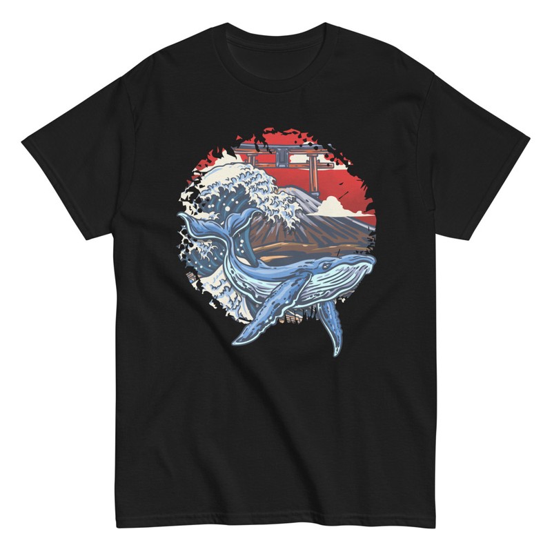 Camisetas: Ballena en Ola Kanagawa