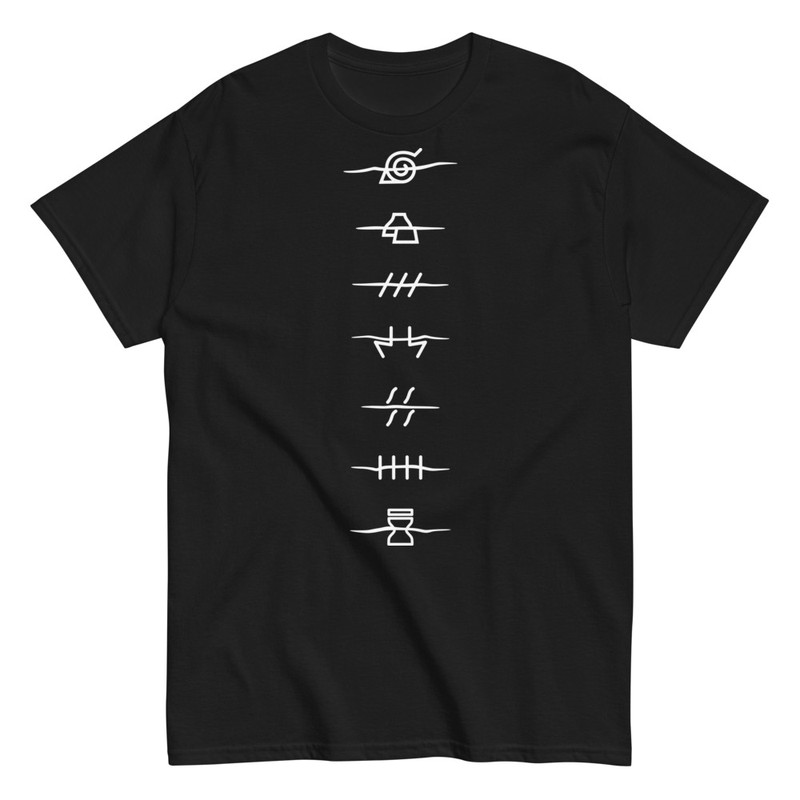 Camisetas: Camiseta con símbolos de Naruto para fans del anim
