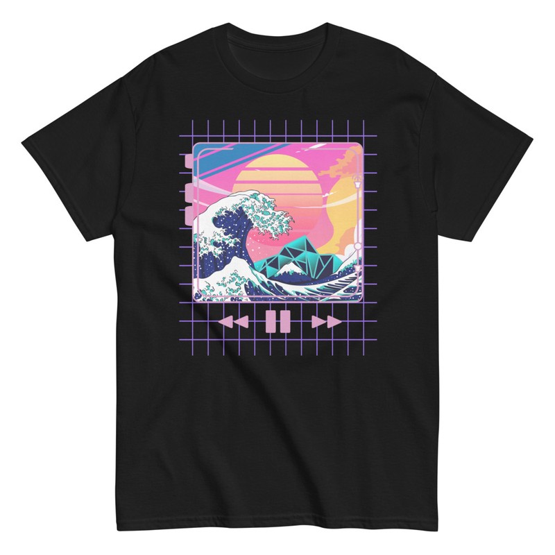 Camisetas: Camiseta Gran Ola de Kanagawa Estilo Aesthetic con