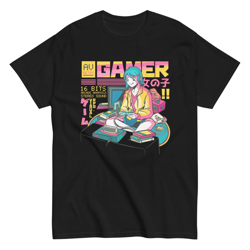 Camisetas: Camiseta Gamer Anime - Personaje Jugando