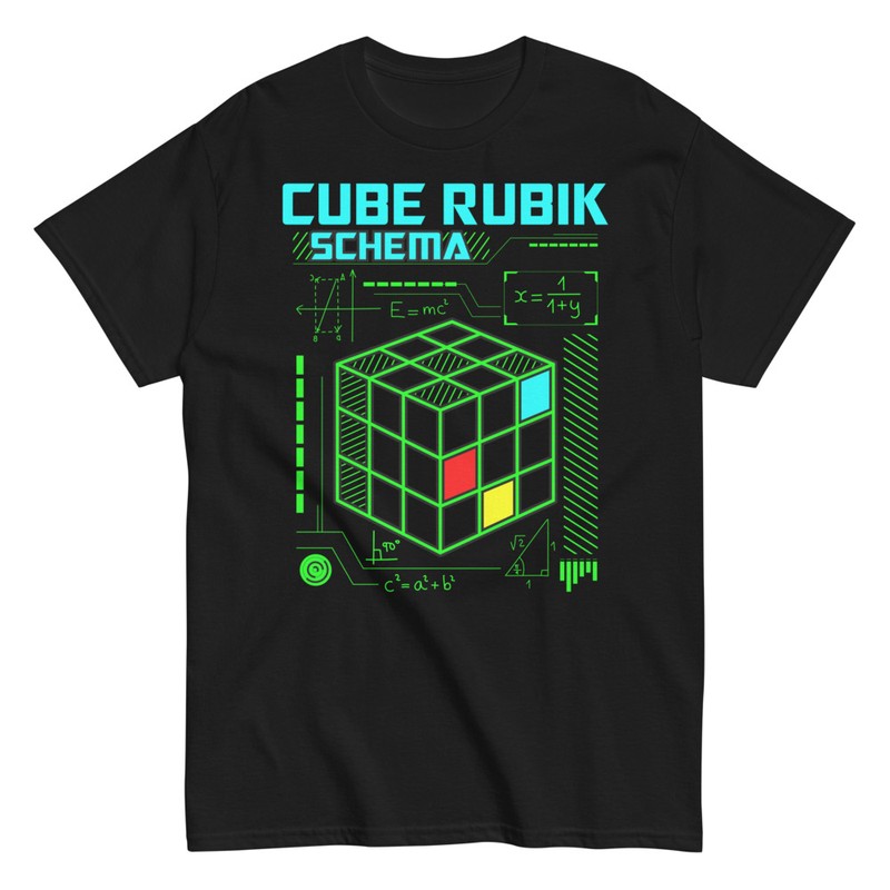 Camisetas: Esquema Neón Cubo Rubik